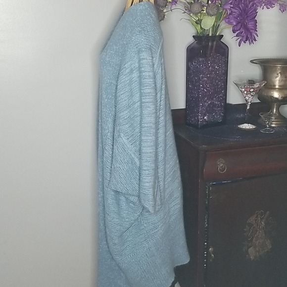 indigo thread co. Large Long Open Blue and White Cardigan - Picture 3 of 11